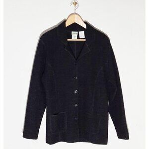 Vintage Charcoal Grey Sweater Jacket Pure Wool Penman's Woolmark Hong Kong Small